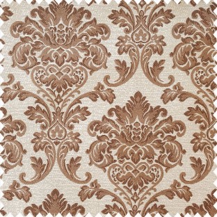 Dark brown and beige color beautiful traditional designs texture background swirls polyester main curtain